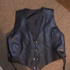 Leather black vest
